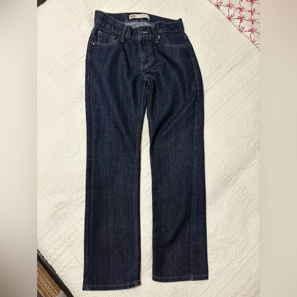 Levi's boys 27/27 Dark Blue Straight Jeans